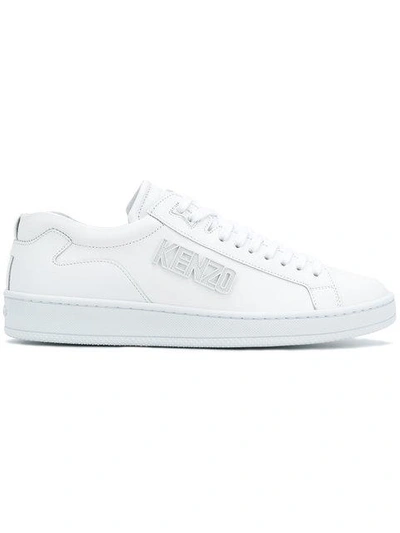 Kenzo Raised-logo Low-top Sneakers In White