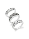 LOIS HILL TRIO OF ENGRAVED STERLING SILVER RINGS,0400096725147