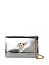 Giuseppe Zanotti Cleopatra Logo Patent-leather Pouch In Argento