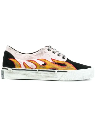 Palm Angels Flames Distressed Low-top Trainers - Multicolour