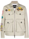 DSQUARED2 DSQUARED2 PATCH STUDS MILITARY JACKET - NUDE & NEUTRALS,S74AM0792S4179412469681