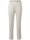 AGNONA AGNONA ELASTIC WAISTBAND CROPPED TROUSERS - NUDE & NEUTRALS,U50167901OY12623797