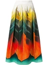 Mary Katrantzou Bowles Folk-print Cotton-poplin Midi Skirt In Flight