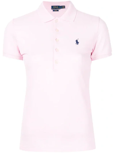 Polo Ralph Lauren Julie Stretch Cotton Mesh Polo In Pink