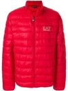 Ea7 Padded Logo Jacket In Red