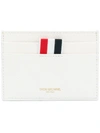 THOM BROWNE Single Card Holder With Tennis Ball Intarsia In Pebble Grain & Calf Leather,MAW063A0019812539784