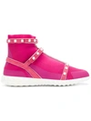 Valentino Free Rockstud High-top Sneakers In Pink