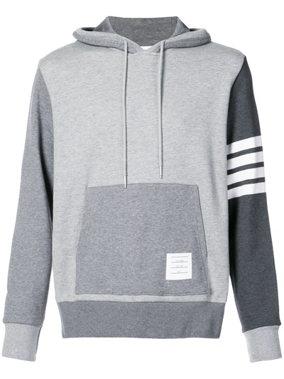 Thom Browne 4-bar Tonal Fun-mix Hoodie In Grey