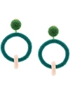OSCAR DE LA RENTA beaded double hoop earrings,S18J918POK12585744