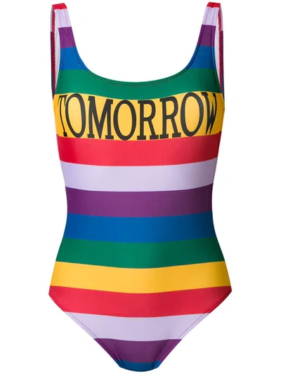 Alberta Ferretti Tomorrow Striped Swimsuit In C