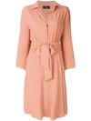 LES COPAINS TIE WAIST SHIRT DRESS,OL518512649720