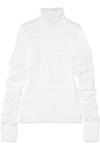 Y/PROJECT RUCHED COTTON-BLEND TURTLENECK TOP