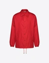 Valentino "coach Jacket With Vltn Print   " Man Red Polyester 100% 46 In Red