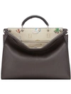 FENDI FENDI PRINTED PEEKABOO TOTE BAG - BROWN,7VA406A1RR12574171