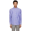 AMI ALEXANDRE MATTIUSSI AMI ALEXANDRE MATTIUSSI SSENSE EXCLUSIVE BLUE AND WHITE LARGE STRIPE SHIRT,SPEE18C139.401.406