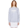 GIVENCHY BLUE DISTRESSED LOGO SWEATSHIRT,BW700E 3014