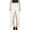 BEN TAVERNITI UNRAVEL PROJECT UNRAVEL WHITE RIGID DENIM DECONSTRUCTED LONG SKIRT,UWYF002R180840010100