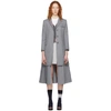 THOM BROWNE THOM BROWNE GREY PLEATED BOTTOM CHESTERFIELD OVERCOAT,FOC344A-02872