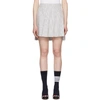 THOM BROWNE THOM BROWNE GREY AND WHITE DROPPED BACK PLEATED MINISKIRT,FGC402A-00572