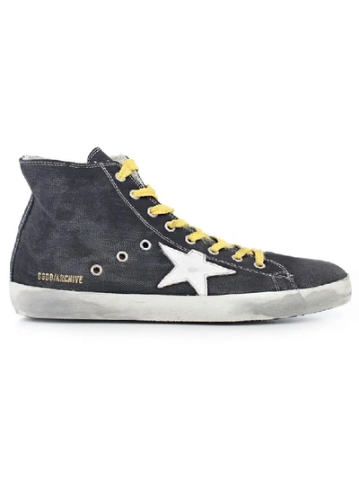 Golden Goose Trainers In Bdenim Yellow Lace