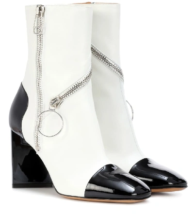 Maison Margiela Leather Ankle Boots In White