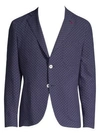 ISAIA MEN'S POLKADOT SEERSUCKER BLAZER,0400097172830