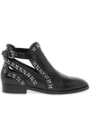 ALAÏA Appliquéd cutout leather ankle boots