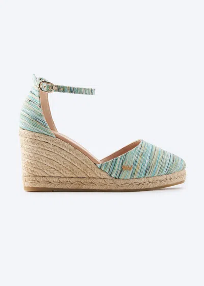 Viscata Estartit Archive Canvas Espadrille Wedges In Multicolor Blue