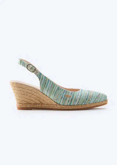 Viscata Palomera Archive Canvas Espadrille Wedges In Multicolor Blue