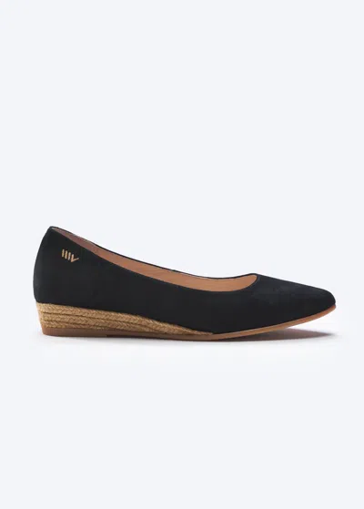 Viscata Rubina Suede Espadrille Flats In Black