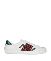 GUCCI ACE EMBROIDERED LEATHER SNEAKERS,456230A38G0 9064