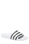 Adidas Originals Adilette Stripe Sport Slide In White/ Black/ White