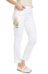 JEN7 EMBROIDERED ANKLE SKINNY JEANS,GS8202616E