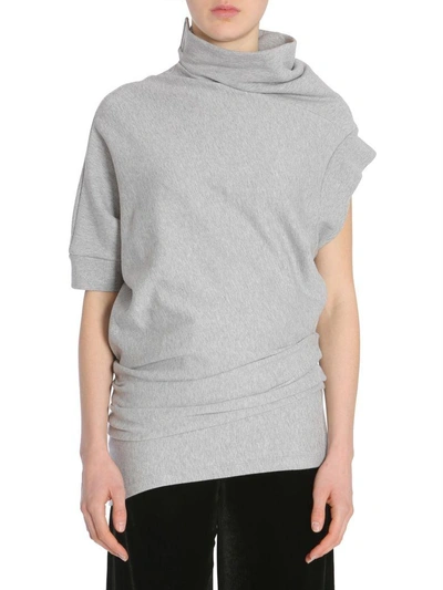 Maison Margiela Asymmetric Sweatshirt In Grey