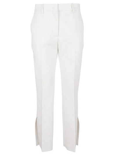 Msgm Double-crepe Flared Trousers In Bianco