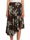 CEDRIC CHARLIER ASYMMETRIC ORCHID SKIRT,0400096127421