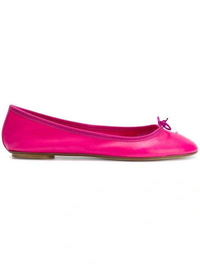Anna Baiguera Annette Leather Ballet Flats In Fuxia