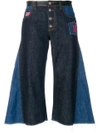 SONIA RYKIEL CONTRAST FLARED CROPPED JEANS,191063409512662969