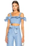 ALEXIS ALEXIS BENTA TOP IN LIGHT BLUE STRIPES,ALXF-WS103