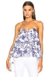 CAROLINE CONSTAS CAROLINE CONSTAS FOR FWRD COCO TOP IN FLORAL,WHITE.,CLNC-WS30