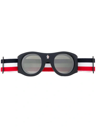 Moncler Round Frame Sunglasses In Blue