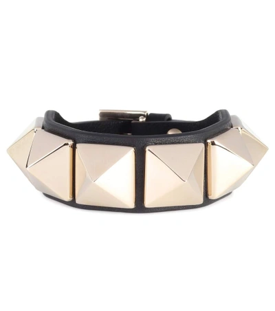 Valentino Garavani Rockstud Leather Cuff Bracelet, Black