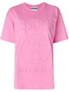 MOSCHINO embossed logo T-shirt,A0709054012623460