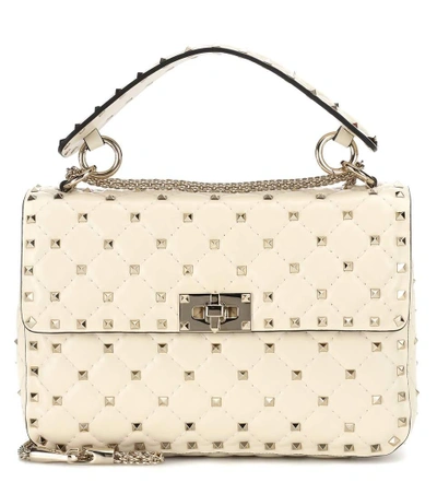 Valentino Garavani Medium Rockstud Matelassé Quilted Leather Crossbody Bag In Ivory