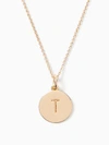 Kate Spade Rose Gold-tone Initial Disc Pendant Necklace, 18" + 2 1/2" Extender In Gold T