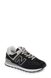 New Balance 574 Leather-trimmed Suede And Mesh Sneakers In Navy