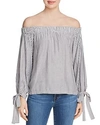 7 FOR ALL MANKIND OFF-THE-SHOULDER STRIPED TOP,AN1161F37
