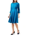 Hobbs London Samantha Bell Sleeve Dress In Teal