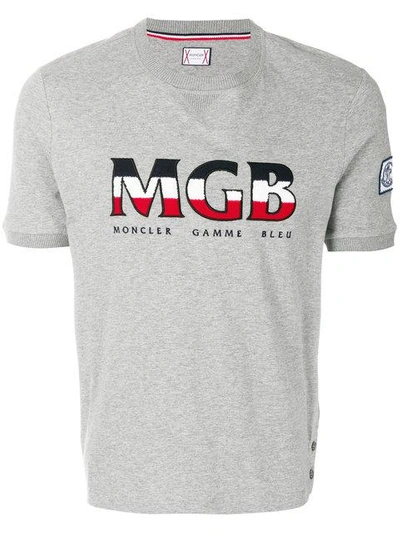 Moncler Logo印花套头衫t恤 In Grey