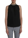 BOUTIQUE MOSCHINO TOP WITH PEARL DETAIL,10483301